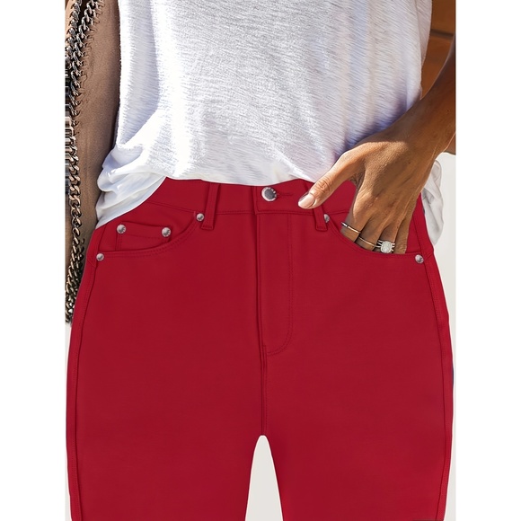 Women'S Slim Fit Stretch Jeans - 9/10 Length Ankle-Length with Belt Loops & Pock - Picture 1 of 5